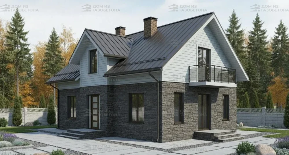 Проект Двухэтажный дом 12 на 9, 150 м2