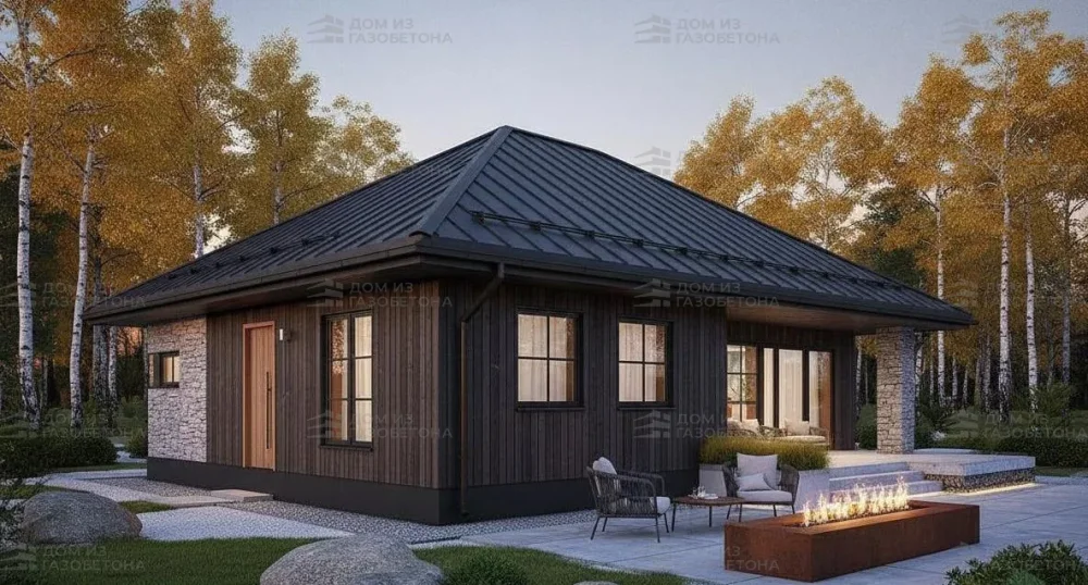 Проект Одноэтажный дом 12 на 11, 76 м2