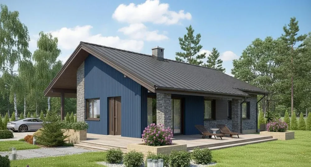 Проект Одноэтажный дом 13 на 11, 100 м2