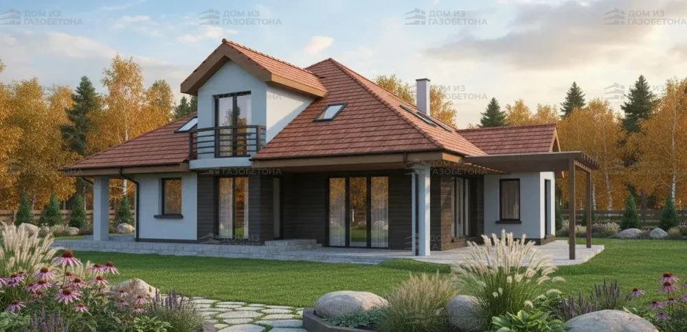 Проект Двухэтажный дом 16 на 14, 263 м2